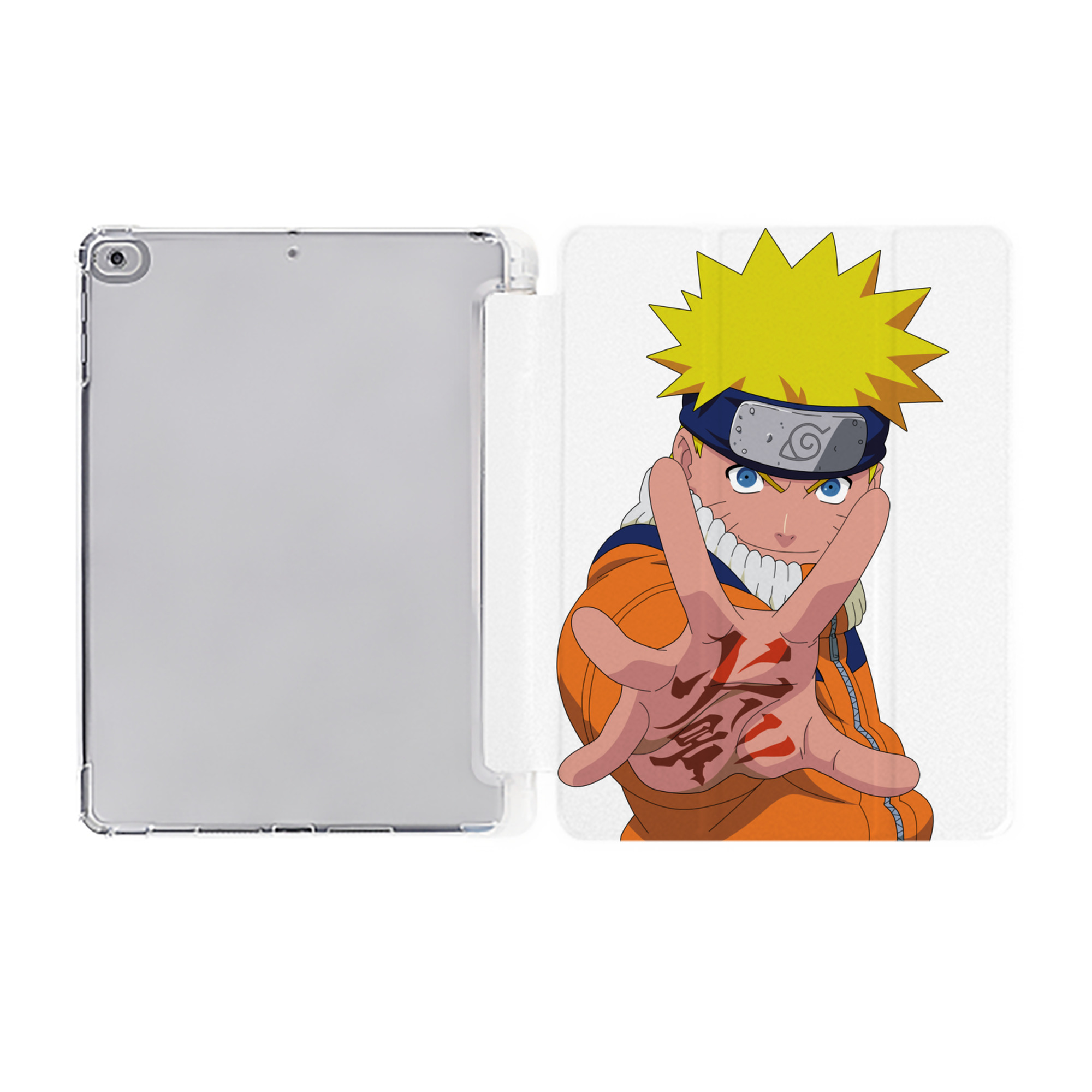 （画像用） NARUTO -ナルト- うずまき ナルト Uzumaki Naruto IPad ケース ペン収納付き 三つ折りスタンド PUレザー×シリコン 対応機種9.5/10.5/10.9インチ